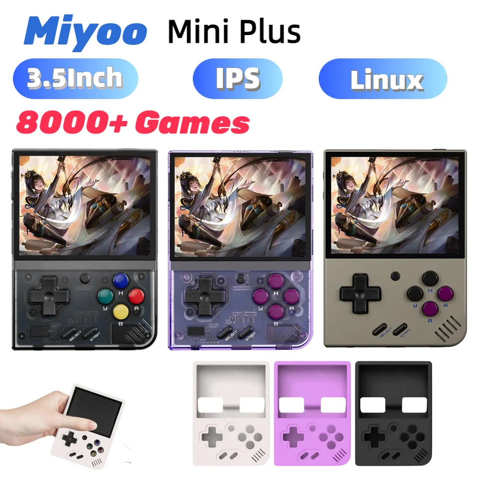 MIYOO Mini Plus Portable Retro Handheld Game Console Linux System 3.5Inch IPS Screen WiFi 3000mAh Classic Gaming Emulator