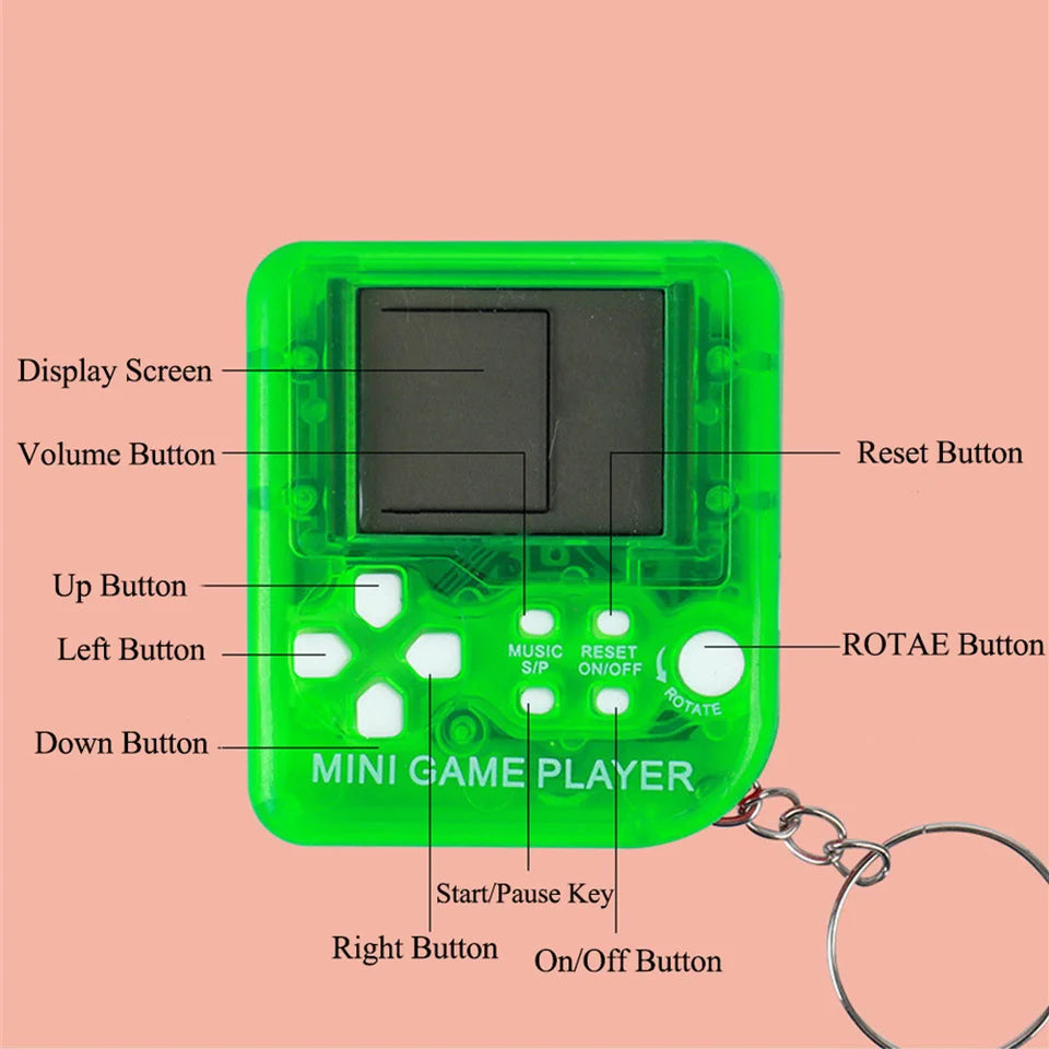 Portable Pocket Mini Classic Game Machine Keychain Children's Handheld Retro Nostalgic Game Console With Keyring Kids Toys Gift