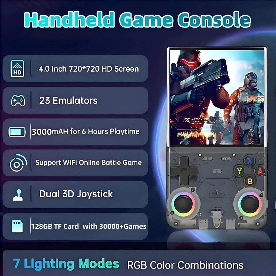 R36 Ultra Handheld WIFI Game Player 4 Inch IPS Screen Open Source Retro Video Player 64G/128G Memory up to 20000+ Games