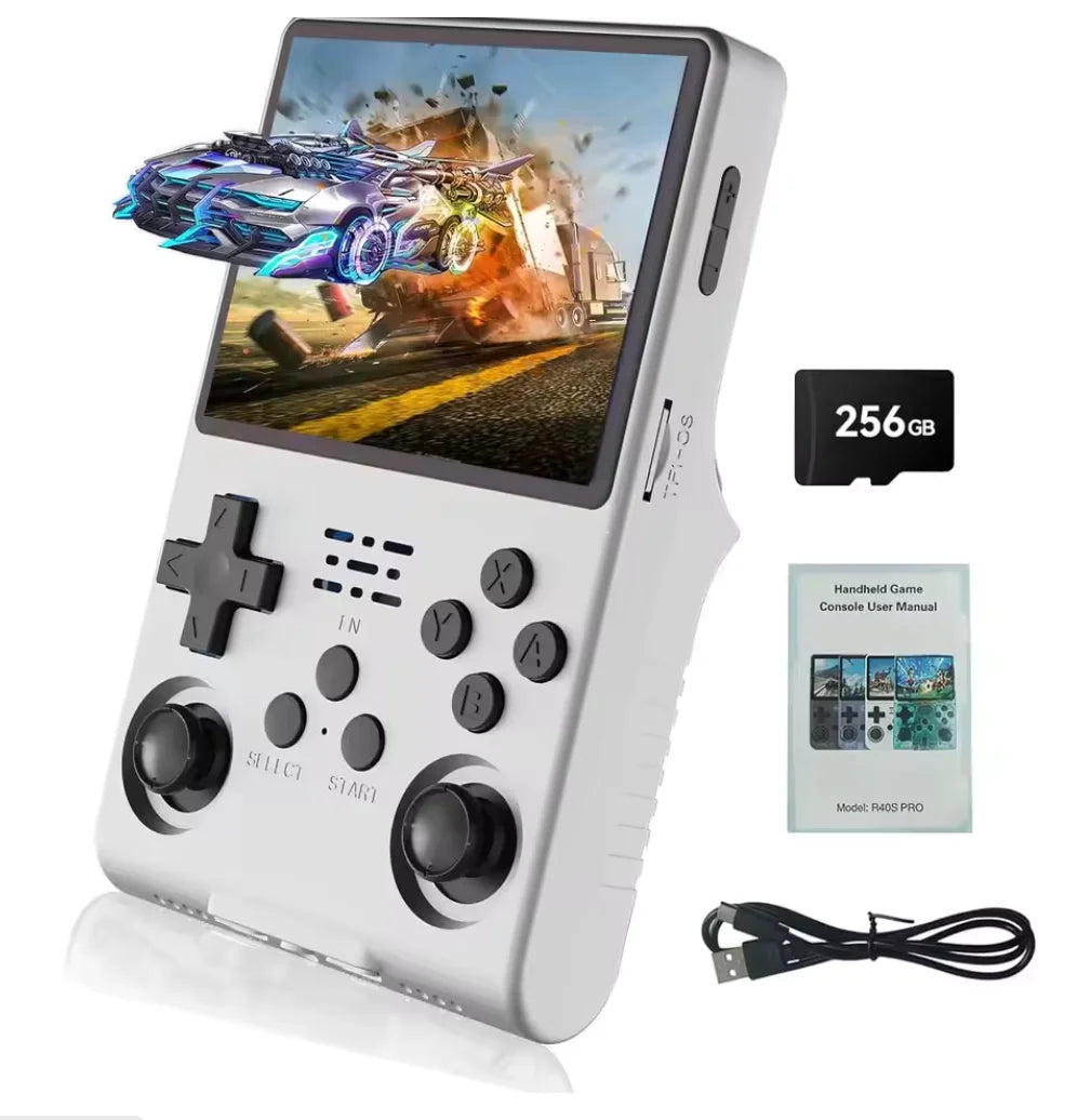  R40S Pro 30000 Games Retro Handheld Game Console 3.5 Inch IPS Screen Portable Pocket Video Player 256GB Games Kid Gift